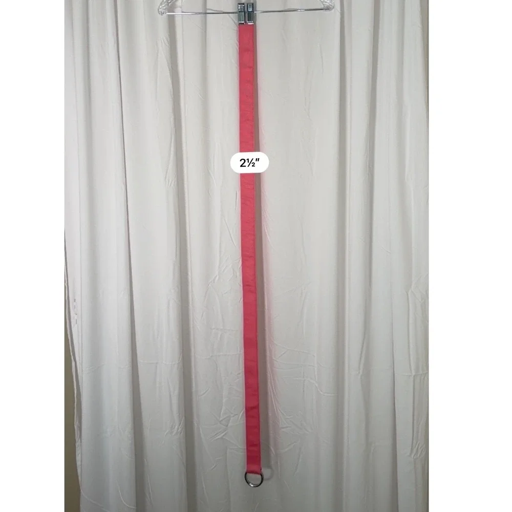 Ralph Lauren Pink Grosgrain D-Ring Belt Navy Pony Logo 49